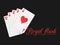 Royal flush playing cards, hearts suit. Poker. Vector.