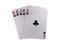 Royal flush playing cards isolated