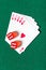 Royal Flush poker card sequence with dices