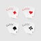 Royal flush set. Vector poker combination isolated on gray background.