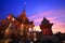 Royal funeral pyre at twilight in Bangkok