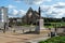 The Royal garrison church in old portsmouth with a statue of Admiral Nelson