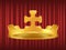 Royal Golden Crown Decorated with Cross Vector