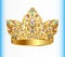 royal golden crown with an ornament and precious st