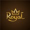 Royal golden letters text logo with crown.