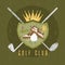 Royal golf club grunge coat of arms design template