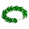 Royal green laurel icon, isometric style