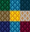 Royal Heraldic Lilies (Fleur de lis) -- Rich colorful wallpaper, fabric textile, seamless pattern, versicolored set.