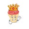 The Royal King of cherry ice cream cartoon character design with crown