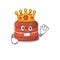 The Royal King of cherry macaron cartoon character design with crown