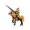 Royal knight on horseback. Armored horse rider with lance. Flat vector design for story book or mobile game