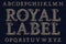 Royal label font. Isolated english alphabet