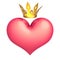 Royal love king queen heart shape icon concept