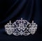 Royal luxury diadem with crystals, pearls ad diamonds. Success