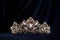 Royal luxury diadem with crystals, pearls ad diamonds. Success