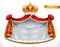 Royal mantle and crown. 3d vector icon