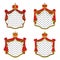 Royal mantle of ermine and gold crown vector set