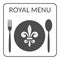 Royal menu sign