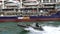 Royal New Zealand navy sailors ride a Zodiak boat