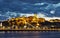 Royal palace in Budapest night. Hungary. Panorama