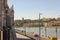 The Royal Palace with dome is visible across the Danube River in Budapest, Hungary.