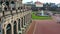 Royal Palace Dresden establishing shot pan, tourist people crowd