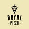 Royal pizza vector minimalism style logo, icon, emblem, sign.