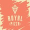 Royal pizza vector style logo, icon, emblem, sign.