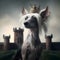 Royal Portrait of a Chinese Crested Dog Dressed Like a King