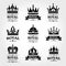 Royal quality vector crowns logo templates set in black