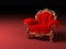 Royal red armchair with frame