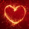 Royal red background with glowing heart