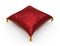 Royal red velvet pillow on white background 2