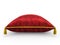 Royal red velvet pillow on white background 3