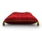 Royal red velvet pillow on white background