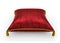 Royal red velvet pillow on white background 5