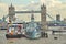 Royal Research Ship Discovery moored with HMS Belfast