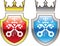 Royal Shield Red Blue Crown Crossed Keys logo