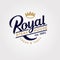 Royal steak house logo. Butchery or restaurant logo. Calligraphic composition with crown.