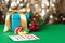 Royal straight flush in Christmas setting