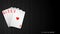 Royal straight flush playing cards poker on a dark background