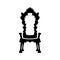 Royal throne icon. Queen`s chair vector