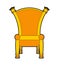 Royal throne isolated. Gold regal chair vector illustration