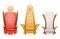 Royal throne king ruler fairytale armchair cartoon 3d isolated icons set vector illustration