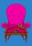 Royal throne pea fairy tale cartoon