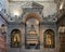 Royal tombs King Manuel I and his wife Maria of Aragon resting on marble elephants, Church of Santa Maria, Lisbon.