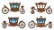 Royal wheel transport or vintage carriage set