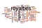 Royalties word cloud concept