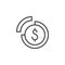 Royalty payment line outline icon