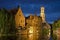 Rozenhoedkaai in Bruges at night